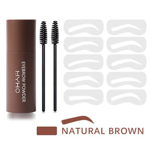 Kit de tampons et pochoirs 3D pour sourcils, poudre à sourcils waterproof longue tenue, outil de maquillage - Product Image 6