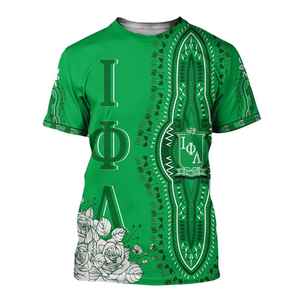 Camiseta personalizada Iota Phi Lambda, diseño Dashiki de rosa blanca, LT7 verde esmeralda, camiseta de la hermandad Iota Phi Lambda - Product Image 1