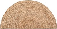 Tapis demi-cercle en jute de style moderne, écologiques, fabriqués à la machine, à motif floral, résistants aux taches et antidérapants pour salon