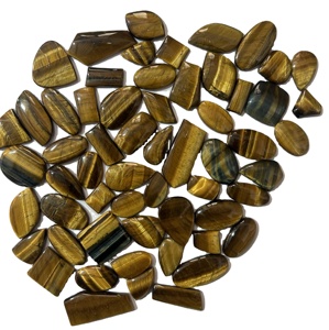 Piedra de cristal de cuarzo de ojo de tigre Natural de grado AAA piedras preciosas sueltas tamaños personalizados para fabricación de joyas Reiki propósito de regalo curativo - Product Image 1