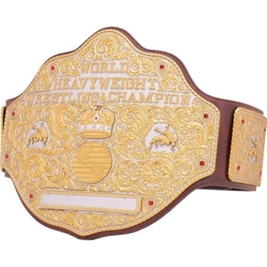 Custom Championship Title <b>Belt</b> for Wrestling Boxing MMA Champion <b>Belt</b> Premium Leather Strap <b>Gold</b> Metal Plates Logo Branding - Product Image 5