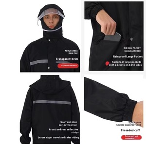 Impermeable de Alta Calidad para Hombre con Tiras Reflectantes, Traje de Motocicleta Impermeable, Conjunto de Chaqueta y Pantalones para Lluvia para <span class=keywords><strong>Trabajo</strong></span> al Aire Libre - Product Image 5
