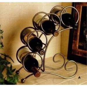 Modern Black Metal Wine Rack Geometric 6 Bottle <b>Tabletop</b> Wine Holder Stackable Countertop Wine <b>Storage</b> Organizer for Home Decor - Product Image 5