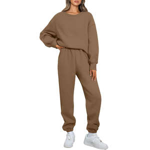Ensemble de survêtement décontracté pour femmes |   Pull à manches longues et pantalon de jogging à cordon de serrage |   Survêtement personnalisé |   Marque privée OEM - Product Image 2