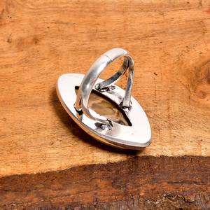 Natural Ocean Jasper Marquise Shape <b>Adjustable</b> <b>Ring</b> 925 Sterling Silver Bohemian Style Handmade Jewelry Gift For Her - Product Image 2