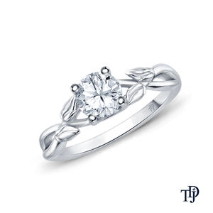 Bague Solitaire Personnalisable en Or 10K avec Diamant de Laboratoire, Style Entrelacé Inspiré de la Nature, Élégante, Bijoux Internationaux - Product Image 4