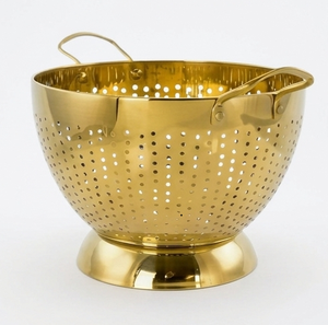 Panier passoire multifonction doré pour fruits et légumes, ustensile de cuisine en métal pour la maison - Product Image 1