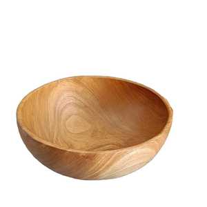 Tazón Redondo Clásico de Madera Maciza para Ensaladas, Plato Minimalista de Madera Natural para Servir Frutas, Vajilla Ecológica para la Cocina, Decoración del Hogar - Product Image 6