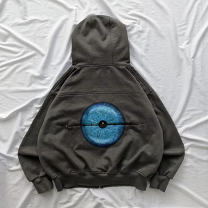 Sudadera con Capucha Extra Grande para Hombre con Diseño de Cierre de Cremallera, Color Sólido, Tejido de Algodón, Estilo Urbano - Product Image 2