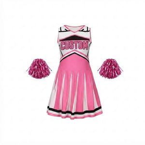 Cheer Leading Uniform Women <b>Crop</b> <b>Top</b> Pleated Skirt Team <b>Dance</b> Outfit Custom Name Printed Quick Dry Breathable Sportswear - Product Image 1