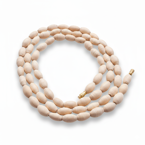 Collier de prière spirituel en bois Mala avec perles ovales grandes en forme de Tulsi – Collection en gros - Product Image 4
