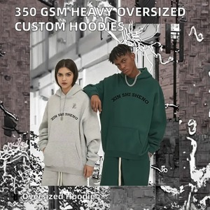 Sweat à capuche épais en polaire 400G, doublure unie, logo personnalisé, coupe oversize, épaules tombantes, unisexe, manches classiques, coloré - Product Image 5