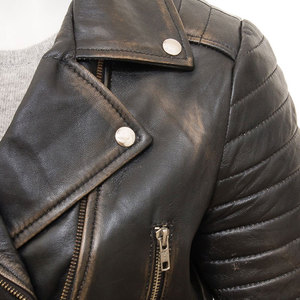 Women <b>Real</b> <b>Leather</b> Motorcycle Biker <b>Jacket</b> Classic Fashion Manufacturer Women Genuine <b>Leather</b> <b>Jacket</b> Custom Moto Biker Style - Product Image 4