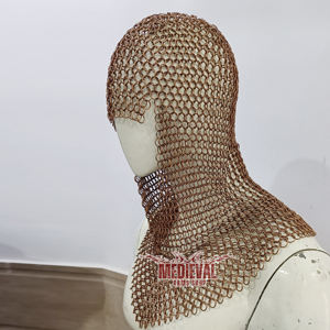 Capucha de malla metálica medieval de acero dulce con pulido antiguo, calidad premium para cosplay, recreación histórica, Halloween y épocas históricas - Product Image 4