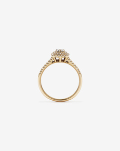 0.30 CTW Lab Grown Diamond Engagement Ring 14K Yellow Gold Brilliant Cut Cluster Pave Set IGI Certified Fine Jewelry Wholesale - Product Image 5