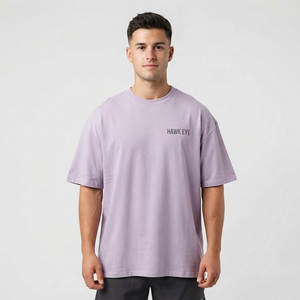 เสื้อยืดโอเวอร์ไซส์ทรงใหญ่ ผ้าฝ้ายคุณภาพสูง คอกลม ดีไซน์สตรีทแวร์แบบกำหนดเอง เสื้อยืดผู้ชาย - Product Image 5