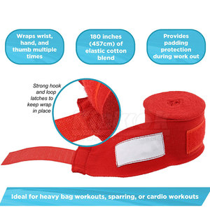 Top Selling High Grade Cotton Boxing Hand Wraps with Zinc Oxide <b>Glue</b> Adjustable Elastic Wrist Support Breathable & Durable - Product Image 4