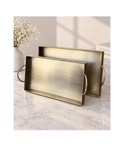 Fabulosa bandeja de madera para servir chocolate con asas, para el hogar y hoteles, juego de dos bandejas de diferentes tamaños para postres. - Product Image 6