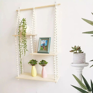 Handmade Simple & Beautiful Multi-Tier Wall Shelf <b>White</b> Wooden Wall <b>Hanging</b> Shelves Decorative Storage Shelf for Home Décor - Product Image 4