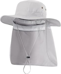 Unisex Casual All-Season Quick Dry Summer Fisherman Foldable Nylon Boonie Bucket Cap Neck Flap Oxford Canvas 54-56CM Outdoor - Product Image 2