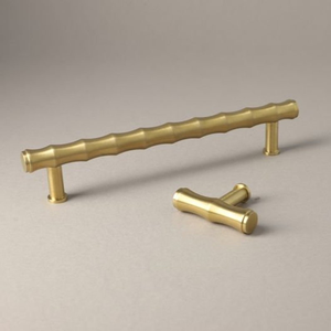 Poignée de meuble en laiton massif style bambou, bouton de tiroir et de placard de haute qualité, quincaillerie décorative moderne pour la maison - Product Image 3