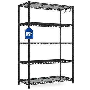 Étagère métallique réglable à 5 niveaux, robuste, pour garage, garde-manger, cuisine et restaurant - Product Image 1