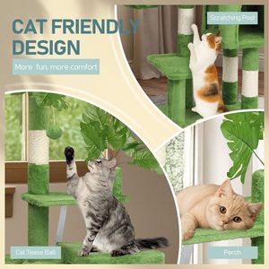 Albero per gatti da 48 pollici con amaca, torre multi-livello, cuccia accogliente, posti di grattamento in sisal, grande centro attività per gatti - Product Image 4