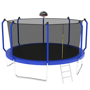 Trampolín de 14 pies para exteriores con aro de baloncesto, aprobado por la ASTM, tipo reforzado con red de seguridad. - Product Image 2