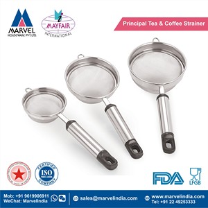 All-Purpose Eco-Friendly Stainless Steel Fine Mesh Strainers <b>Set</b> Home and Professional Use Sieve - Product Image 2