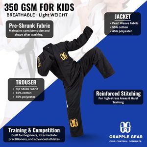 ชุดยิวยิตสู BJJ ผ้าคอตตอนเพิร์ลวีฟคุณภาพพรีเมียม รับสกรีนโลโก้ ระบายอากาศได้ดี น้ำหนักเบา ทนทาน เหมาะสำหรับฝึกซ้อม สำหรับผู้ชายและผู้หญิง - Product Image 4