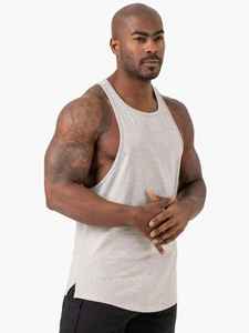 Camiseta sin Mangas Gris para Hombre, Cuello Redondo, 100% Algodón, Tejido Casual, Color Sólido, Ropa Deportiva - Product Image 6