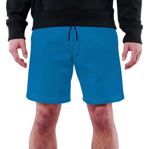 Pantalones Cortos de Felpa Francesa Gruesa con Logotipo Personalizado para Hombre, Estilo Urbano, Azules Lisos, con Cordón Ajustable, Venta al Por Mayor - Product Image 1