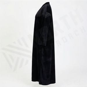 Abaya Kimono OEM 2025 pour femmes musulmanes, en tissu polyester épais, doux et très extensible, col en V, manches longues, ornée de perles, longueur cheville - Product Image 3