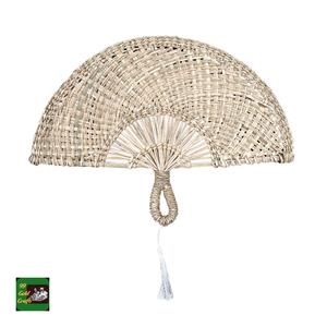 Éventail en jonc de mer, fibre naturelle tressée, pour rafraîchissement estival et décoration rustique, fabriqué à la main au Vietnam, vente en gros - Product Image 1