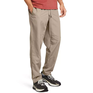 Pantalones Casuales Color Caqui para Hombre, Cintura Elástica con Cordón, Ligeros, de Poliéster y Algodón, Secado Rápido, Bolsillos Laterales, para Verano - Product Image 2
