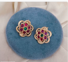 Stylish Premium Quality Gold Plated <b>Tops</b> <b>Earrings</b> Beautiful Look Perfect for Wedding Wear Traditional Wear For Women - Product Image 2