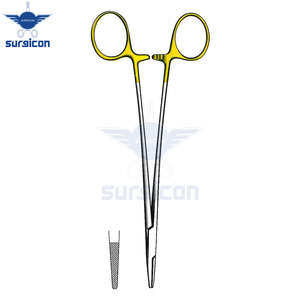 Porte-aiguille DeBakey 37 cm / 14-1/4 pouces avec profil mini à denture de 0,4 mm et inserts en carbure de tungstène TC GOLD pour une précision accrue - Product Image 4