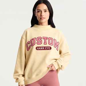 เสื้อสเวตเตอร์คอเต่า แขนยาว ผ้าฝ้ายนุ่ม สไตล์สตรีทแวร์ ปักลายตามสั่ง ทรงโอเวอร์ไซส์ สำหรับผู้หญิง - Product Image 1