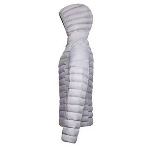 Blouson matelassé gris à capuche pour femme 2026, manteau d'hiver à manches longues avec fermeture éclair, léger et chaud - Product Image 5