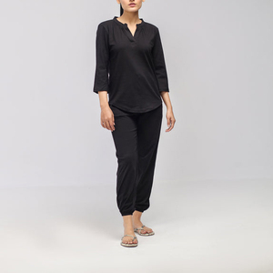 Ropa de estar por casa para mujer de buena calidad, 100% algodón, al mejor precio, estilo deportivo, conjunto de manga tres cuartos para mujer - Product Image 6