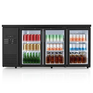 Réfrigérateur de bar commercial 19,6 pi³ Réfrigérateur à boissons de comptoir avec 3 portes vitrées et éclairage LED - Product Image 1