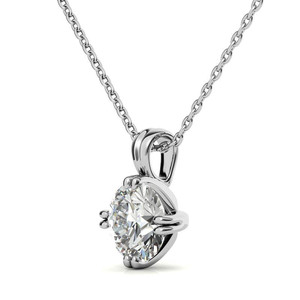 จี้เพชรทรงกลม 14k/18k ทองคำแท้ ประดับเพชรแล็บคุณภาพ D VS1 แบบ 3 กรงเล็บ พร้อมใบรับรอง IGI สำหรับงานแต่งงานหรืองานเลี้ยงสุดหรู - Product Image 2