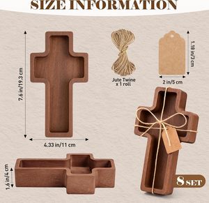 Cross <b>Shape</b> Wooden Dough Bowls Wholesale Natural Solid Wood <b>Candle</b> Vessels Empty Jars Container For <b>Candle</b> Making Craft - Product Image 6