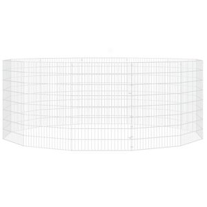 Enclos pour animaux en fer galvanisé argenté pliable à 12 panneaux, cage pour animaux de compagnie - Product Image 4