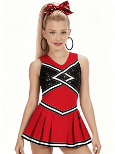 Uniforme de pom-pom girl sur mesure de style nouveau, fabriqué au Pakistan, pour jeunes, en vente - Product Image 3