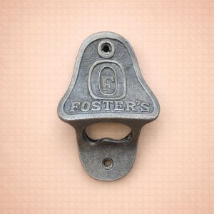 Cast Iron Fosters <b>Wall</b> <b>Mounted</b> <b>Bottle</b> <b>Opener</b> Vintage Bar Style Strong Grip Easy Cap Removal Durable Home Decor - Product Image 1