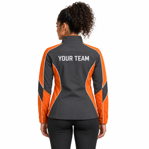 Custom <b>Embroidered</b> Softshell <b>Jacket</b> <b>Women</b> Full Zip Outdoor Long Sleeve Casual Sports Teamwear Logo Wholesale Supplier Activewear - Product Image 3