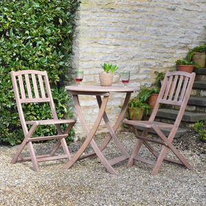 Amanda simple jardin pliant ensemble en bois de teck massif fait avec du bois sélectionné la chaise est robuste pour une utilisation en extérieur. - Product Image 1