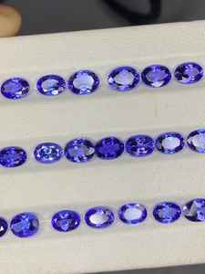 แทนซาไนต์ธรรมชาติทรงรี  แทนซาไนต์สีน้ำเงินเจียระไน  ขนาด 6x4 มม. 7x5 มม. 6x8 มม.  อัญมณีเม็ดเดี่ยวสำหรับทำเครื่องประดับ - Product Image 6