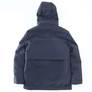 Chaqueta Cortavientos Impermeable con Capucha para Hombre, Color Sólido, Acolchado Grueso de Poliéster, Ropa Casual de Invierno para Exteriores, Corte Regular, Cierre de Cremallera - Product Image 2